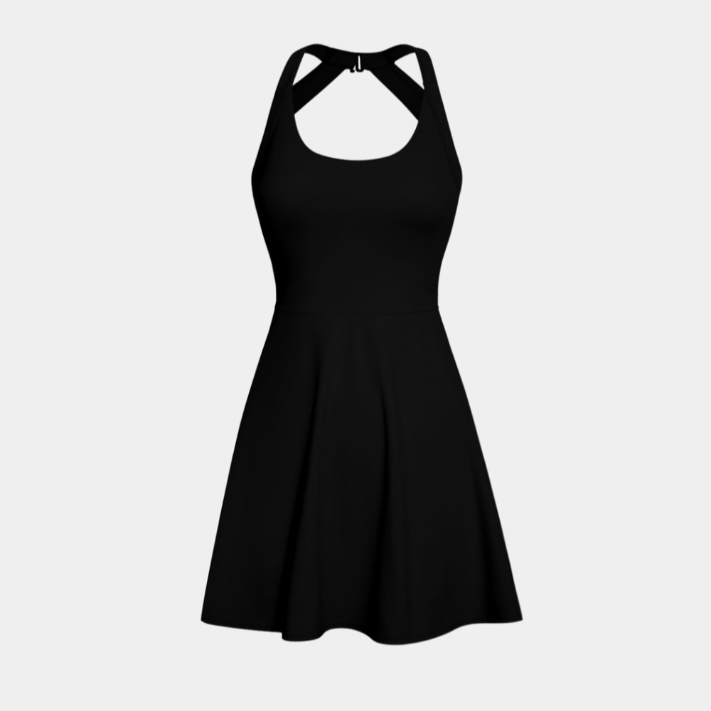 Active Black Twist Back Dress
